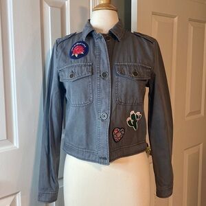 NWT Mossimo Supply Co. Patched Button Down Gray Jacket Size Small
